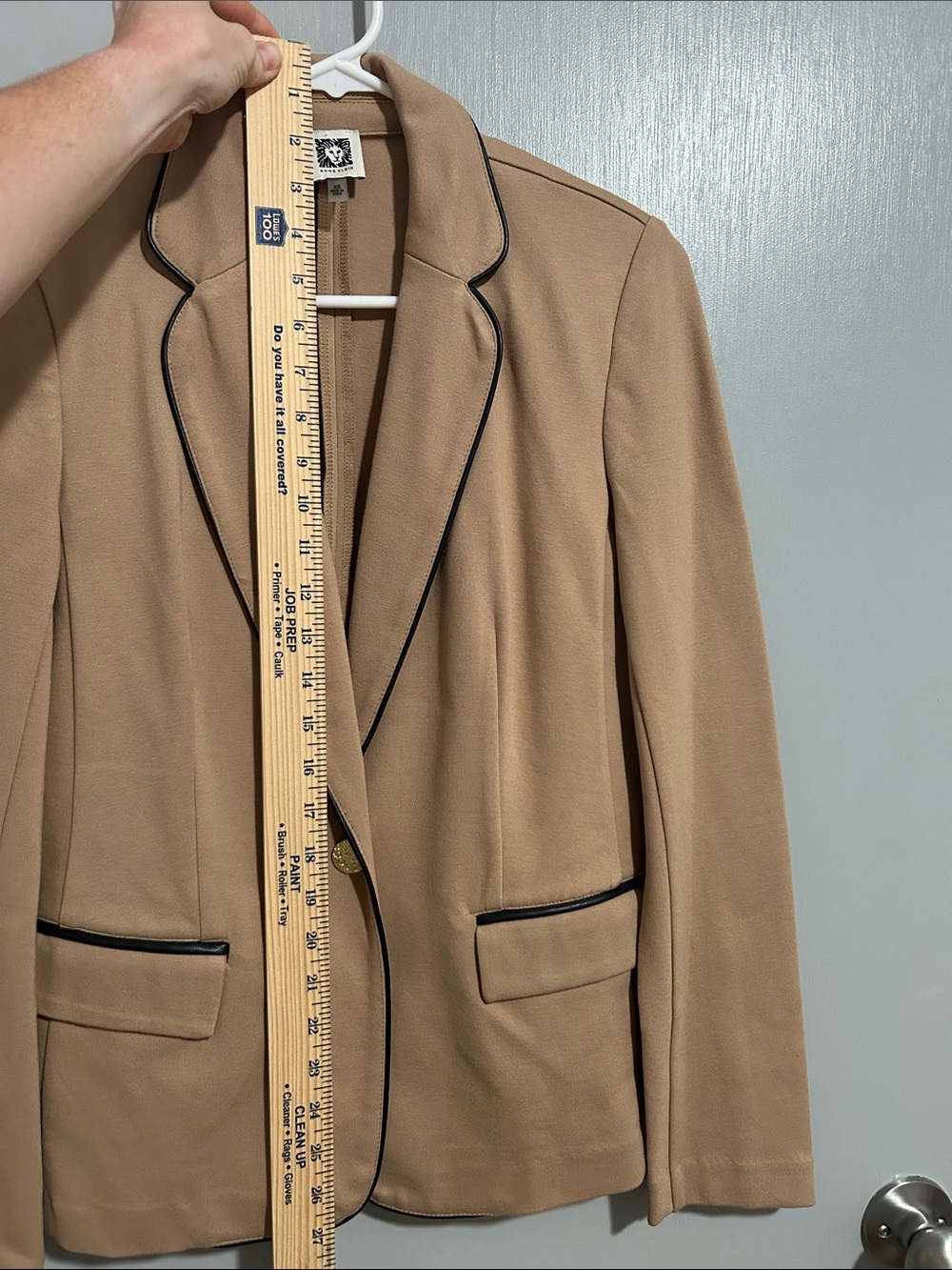 Anne Klein Camel Blazer with Black Trim Professional Business Casual Office - Picture 4 of 6